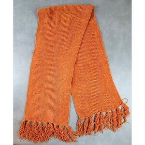Womens Warm and Cozy Pumpkin Rust Neck Scarf Fall Colors Fringed 60" JH1421
